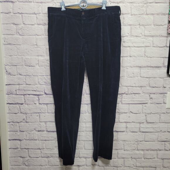 Vintage Polo Ralph Lauren Corduroy Preston Pant Size 38x32 100% Cotton Dark Blue - Picture 1 of 9